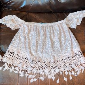 Off the shoulder lace blouse